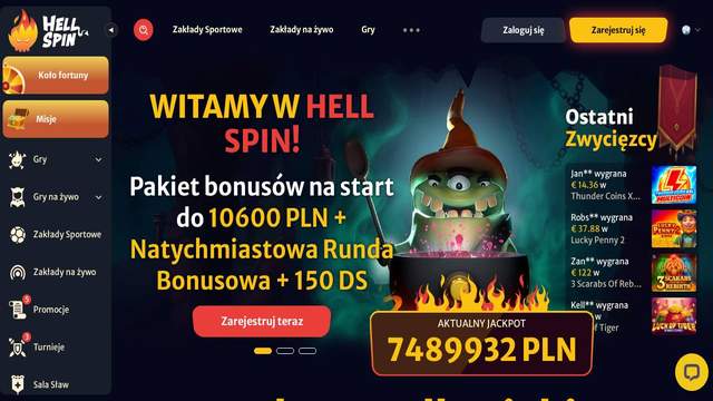 Hell Spin casino screenshot
